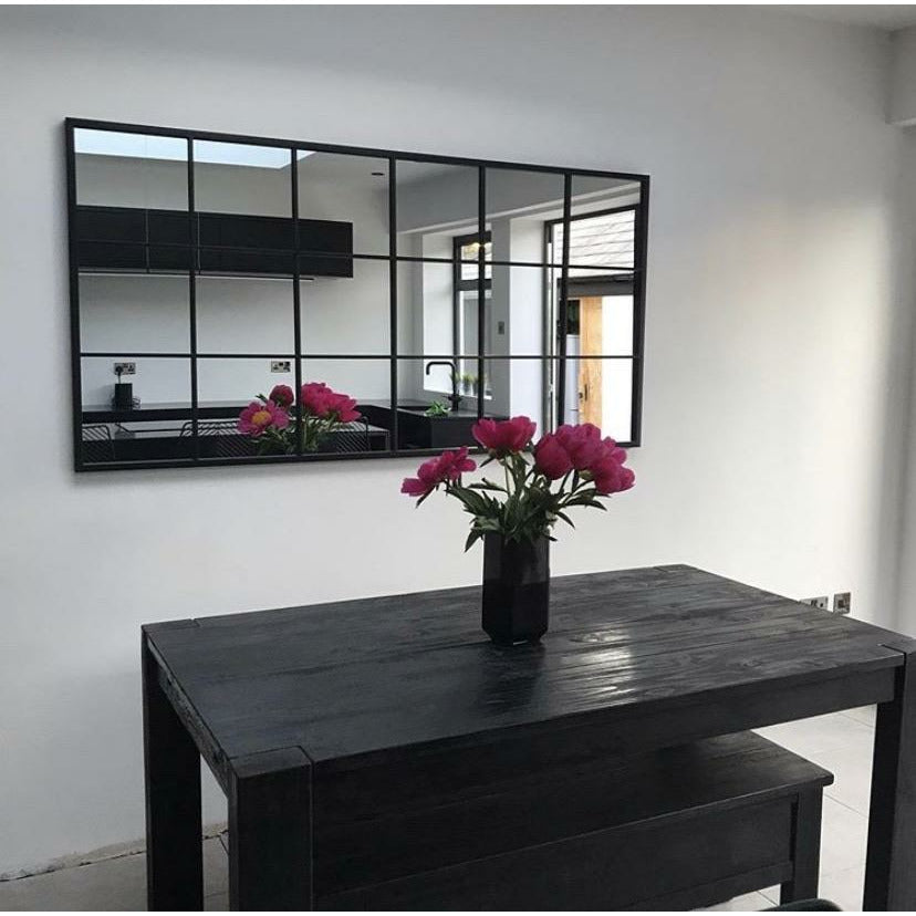 Brooklyn - Miroir Métallique Noir Grand Format Pleine Longueur 180cm x 90cm