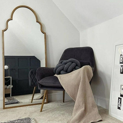 Algiers - Grand miroir métallique doré arche pleine longueur 150cm x 60cm
